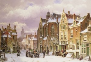 Snow in Amsterdam by Willem Koekkoek